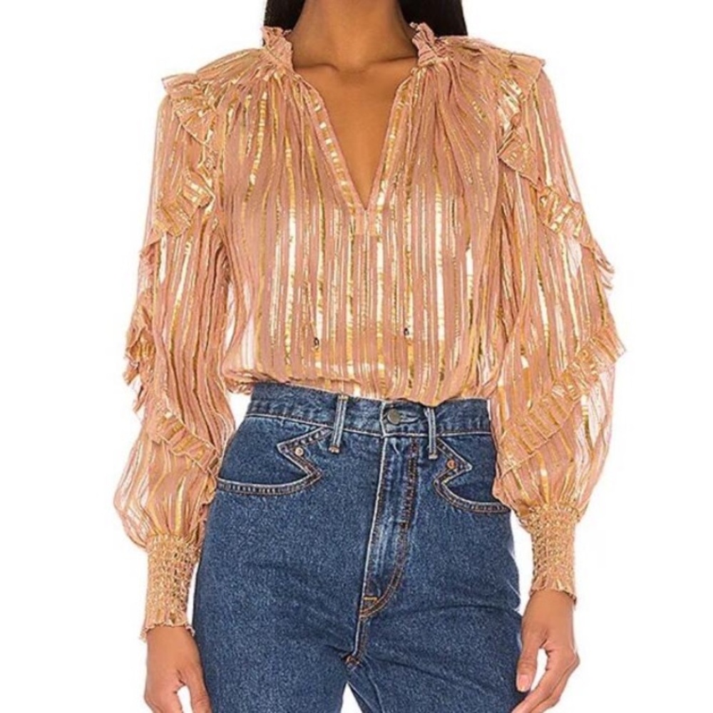 ULLA JOHNSON LUCINDA Blouse Size 0 Rose Gold